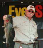 Co-angler William Adcock of Dadeville, Ala., is in third place after day one with four bass weighing 10 pounds, 3 ounces. Adcock also took the big-bass award in the Co-angler Division with a bass weighing 5 pounds even.