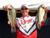 Pro Scott Rook of Little Rock, Ark., is in second place with a two-day of 26 pounds, 6 ounces.