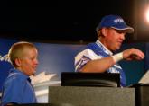 Pro Alton Jones weighs in on day one of the FLW Kentucky Lake tournament with his son, Alton Jones.