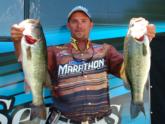 Pat Fisher of Dacula, Ga., is in fourth place with 20 pounds, 3 ounces.