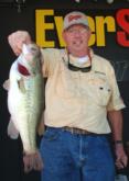 Co-angler Bill Rogers of Jasper, Texas, is in second place with 17 pounds, 6 ounces. Rogers also had the day-one big bass in the Co-angler Division, this 6-pound bass that won him $250. 