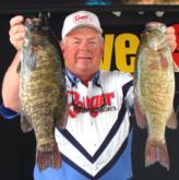 Pro Steve Clapper of Lima, Ohio, is in second place with a two-day total of 36 pounds, 8 ounces.