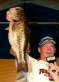 Fifth-place co-angler Trevor Jancasz of White Pigeon, Mich., caught three bass weighing 11 pounds, 14 ounces, which included this 9-pound, 7-ounce kicker largemouth.