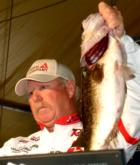 Pro Tom Mann Jr. of Buford, Ga., ascended to second place with an opening-round weight of 37 pounds, 5 ounces. This kicker bass weighed over 8 pounds.
