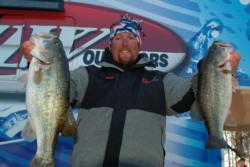 Pro J.T. Kenney of Frostburg, Md., who saw the last of his January catch records fall in today's competition, finished the day in fourth place with a stringer weighing 18 pounds, 9 ounces.