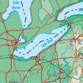 Lake Erie in Ohio, Michigan, Pennsylvania and New York