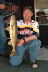 Chris Gilman caught this 3 pound, 6 ounce walleye and hopes to find more this size on the Missouri River.