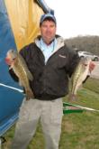 Co-angler Mike Hawks grabbed an early lead at Beaver Lake and held on to it with 10 pounds, 12 ounces on day one.