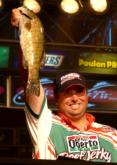 Pro Andre Moore of Scottsdale, Ariz., weighed in five bass worth 14 pounds even for second place.