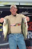 Mark Taylor of Mansfield, Mo., leads the Co-angler Division of the Central EverStart on Lake of the Ozarks with 12 pounds, 5 ounces