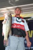 Bryan Honnerlaw of Wilmington, Ohio won the day two big bass award in the Pro Division with this 8-pound largemouth.