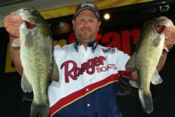 Pro Jon Strelic of Alpine, Calif., landed a total catch of 12 pounds, 5 ounces to remain in striking distance of the leaderboard. 