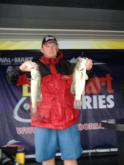 Pro Mike Keel of Auburn, Ala., is in third place with 12 pounds, 1 ounce.