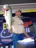 Matthew Parker of Whitesburg, Ga., shows off the 5-pound bass that won him the co-angler title.