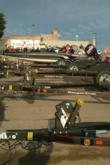Boats and trailers fill up the Paducah City Ramp for the All-American day-two launch.
