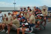 The top 10 pros and co-anglers gather for the top-10 meeting following the day-three weigh-in.
