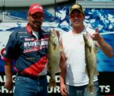Rick Olson and Thomas Grzadzielesk caught five walleyes that weighed 19 pounds, 9 ounces on day three. Olson sits in fourth place on the pro side.