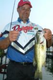 Scott Suggs shows off a solid 2-1/2 pound bass caught during practice at Hamilton.