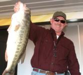 Rodger Ray of Social Circle, Ga., leads the Co-angler Division with 11 pounds, 10 ounces. He also had the co-angler big bass at 8 pounds, 6 ounces.