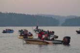 It was chilly and cloudy on the morning of day two on Lake Lanier.