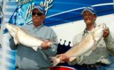 The father-son team of Darrell and Robert Walter of Rockport, Texas, landed a solid 16-pound limit Friday and made the cut in second place with 30-14.