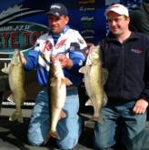 Pro Scott Allar of Welch, Minn., and co-angler Joe Bencze of Bellriver, Ontario, caught three walleyes on day one that weighed 20 pounds, 2 ounces, which was good enough for second place.