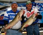 Pro Aaron Hogland and co-angler Jack Adams had a banner day catching 35 pounds of Detroit River walleyes.