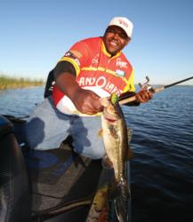 Team Land O'Lakes co-angler James Davis Jr. of Ferriday, La., finds success ripping lipless crankbaits out of the grass of vegetation-laden lakes.