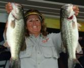 Pro Lisa Opel of Hernando, Fla., is in third place with 21 pounds, 5 ounces.