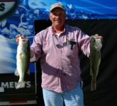 Larry Caldwell finished day one in fourth place among the pros with 14 pounds, 7 ounces.