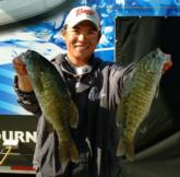 Kenta Kimura sits in fouth place among the co-anglers with a five-bass limit weighing 11 pounds, 9 ounces.