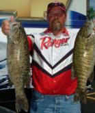 Rusty Salewske of Alpine, Calif., is in fifth with a two-day total of  24 pounds, 13 ounces.