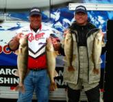 James Adsem and Randy Mumm show off their day-three catch from the Mississippi River.