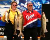 Pro Eric Eichorn and co-angler Kristine Szczech caught five walleyes Friday that weighed 24 pounds, 4 ounces.