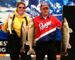 Pro Eric Eichorn and co-angler Kristine Szczech caught five walleyes that weighed 24 pounds, 4 ounces on day three of the Mississippi River event.