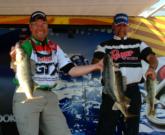 Nick Johnson and David Woyak caught the heaviest limit on day four of the FLW Walleye Tour event on the Mississippi River. The Castrol pro finished fifth as did Woyak.