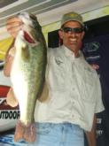 Terry Davidson clamied big bass of the day with this beautiful 6-8 largemouth as well as third place overall.
