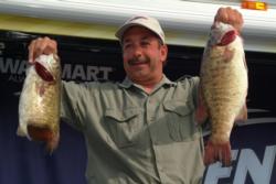 Co-angler Matt Scholzen of Racine, Wis., used a 16-pound catch to grab second place heading into the finals on Lake Erie.