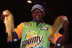 Co-angler Fred Martin of North Little Rock, Ark., used a two-day combined stringer weighing 17 pounds, 13 ounces, to head into the FLW Championship finals in second place.