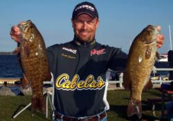 Scott Dobson of Clarkston, Mich., grabbed second place with a limit of smallmouths weighing 18 pounds, 10 ounces.