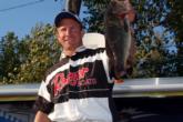 Kevin Bishop of Hilton, N.Y., caught this 5-pound, 9-ounce largemouth to earn the day's Snickers Big Bass award in the Pro Division, worth $700.