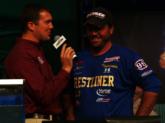 Pro Scott Fairbairn of Hager City, Wis., holds down the fifth spot on day one of the FLW Walleye Tour Championship.