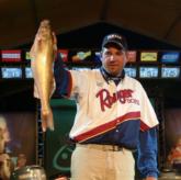 Scott Allar holds up his biggest fish from Saturday