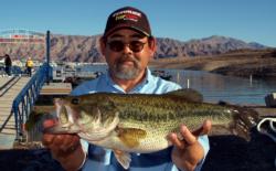 The most impressive single catch of the day belonged to Whitney Uyeda of Buellton, Calif., who won the $113 Snickers Big Bass award in the Co-angler Division for this largemouth that weighed 6 pounds even.