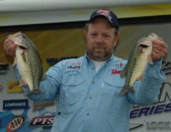Pro Stu Moyer sits in fourth place after day one on Bull Shoals.