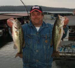 Brent Maurer caught the second-heaviest stringer in the Pro Division on day one. His five bass weighed 13-2.