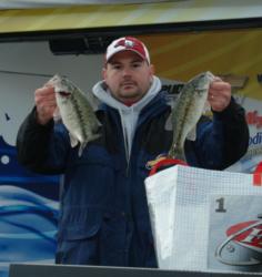 Michael Waltrip is third among the co-anglers with one day remaining.
