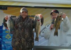 Local co-angler Steve McFarland took over the lead after catching three bass Friday that weighed 10 pounds, 12 ounces.