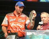 Dave Andrews weighs in one of his winning fish.