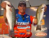 Gabe Bolivar landed the biggest bass in the Pro Division on day two which boosted him into seventh place